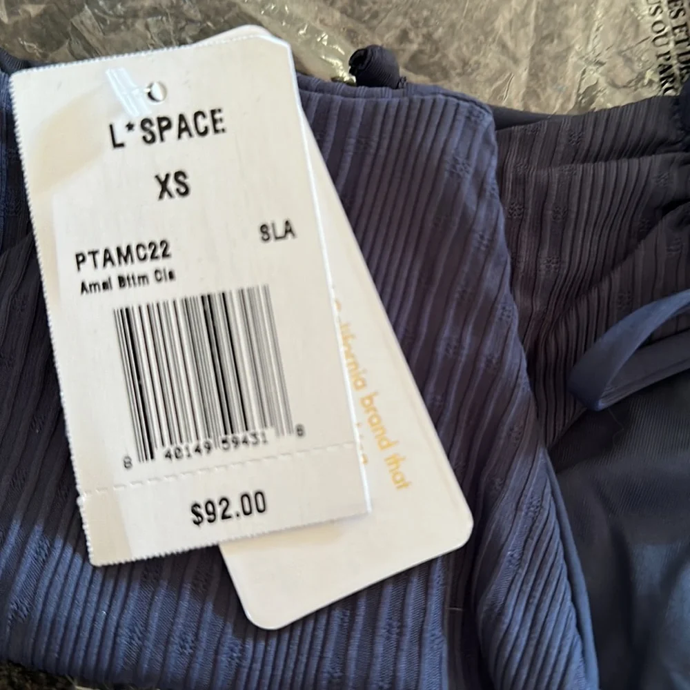 NWT L*Space Amal Classic Bottom in Slate Blue Gray Bikini Bottom